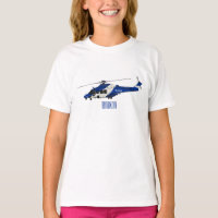 Police helicopter cartoon illustration