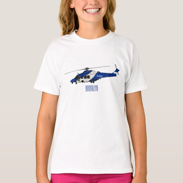 Police helicopter cartoon illustration  T-Shirt (Front)