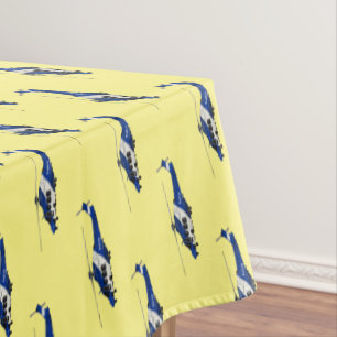 Police helicopter cartoon illustration  tablecloth