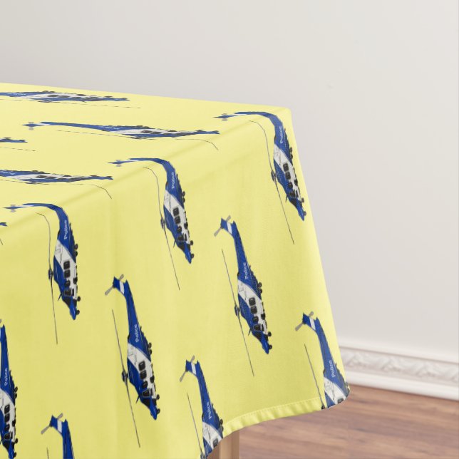 Police helicopter cartoon illustration  tablecloth (In Situ)