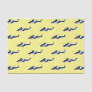 Police helicopter cartoon illustration  tissue paper