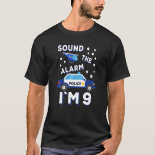 Police Helicopter Sound The Alarm I'm 9 Police Boy T-Shirt