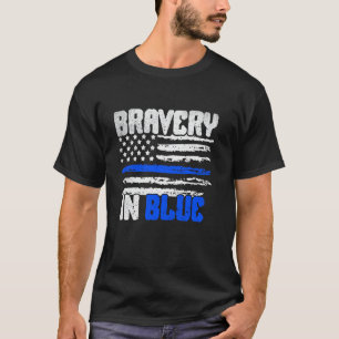 Police Honor The Line Respect Blue Flag Officer Wo T-Shirt