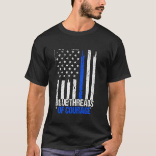 Police Honour The Line Respect Blue Flag Officer W T-Shirt