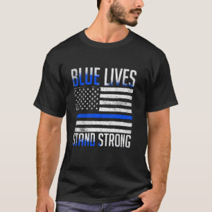Police Honour The Line Respect Blue Flag Officer W T-Shirt
