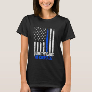 Police Honour The Line Respect Blue Flag Officer W T-Shirt