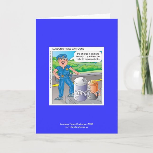 Police Humour Assault & Battery Greeting Card (Front)