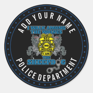Police I Am the Sheepdog Classic Round Sticker