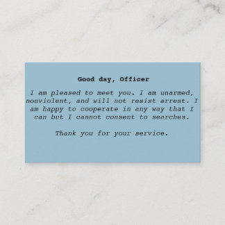 Police Interaction Cards