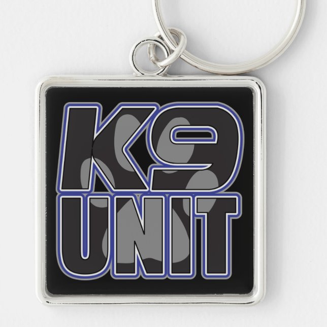Police K9 Unit Paw Print Key Ring (Front)