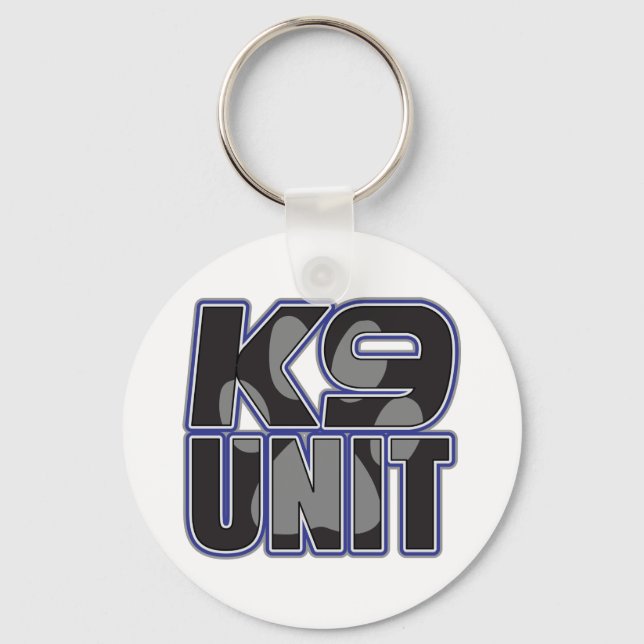 Police K9 Unit Paw Print Key Ring (Front)