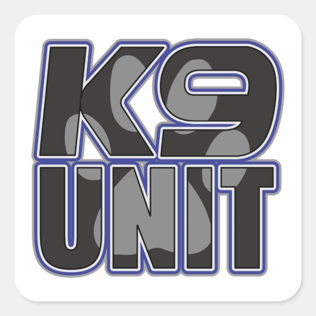 Police K9 Unit Paw Print Square Sticker (Front)