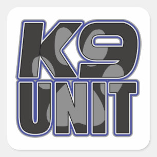 Police K9 Unit Paw Print Square Sticker