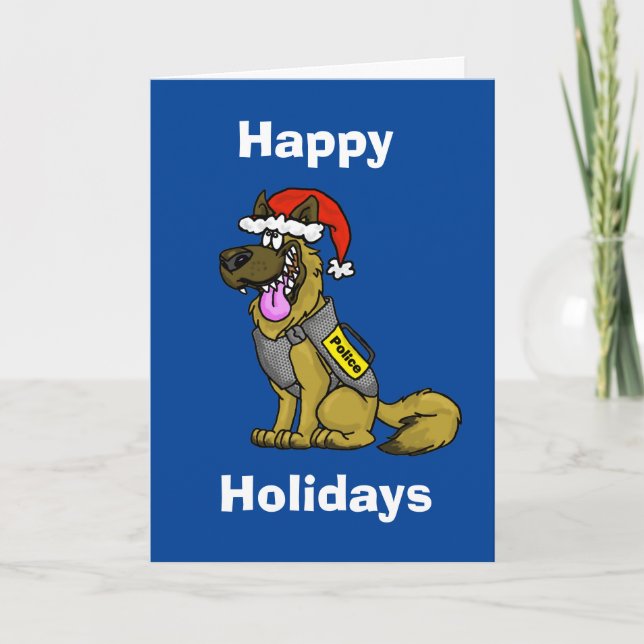 Police K-9 Dog Christmas Card (Front)