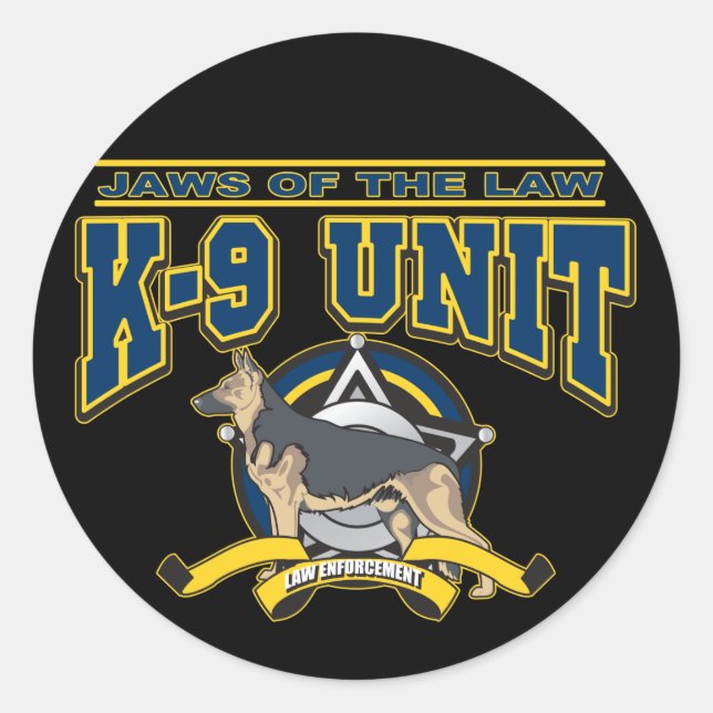 Police K-9 Unit Classic Round Sticker (Front)