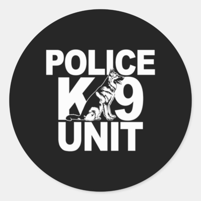 Police K-9 Unit Ger Shepherd Front Back Print Classic Round Sticker (Front)