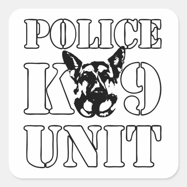 Police K-9 Unit Square Sticker (Front)