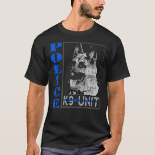 Police K 9 Unit Thin Blue Line Officer Dog German T-Shirt