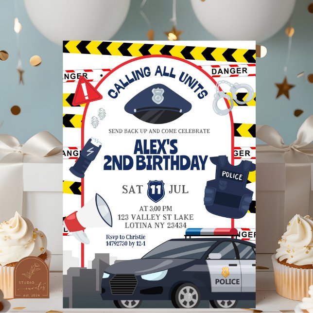 Police kid's birthday invitation (Creator Uploaded)