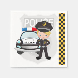 Police kids party napkin