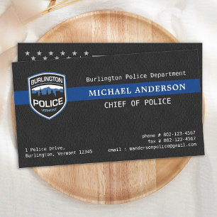 Police Law Enforcement Custom Logo Thin Blue Line Business Card