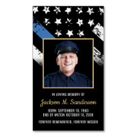 Police Law Enforcement Funeral Photo Prayer Card