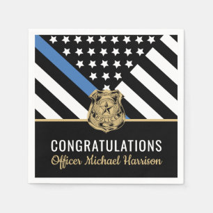 Police Law Enforcement Officer Graduation Party Napkin
