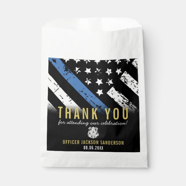 Police Law Enforcement Retirement Thank You Favour Bags (Front)