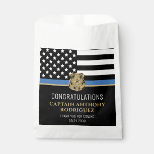 Police Law Enforcement Retirement Thin Blue Line Favour Bags