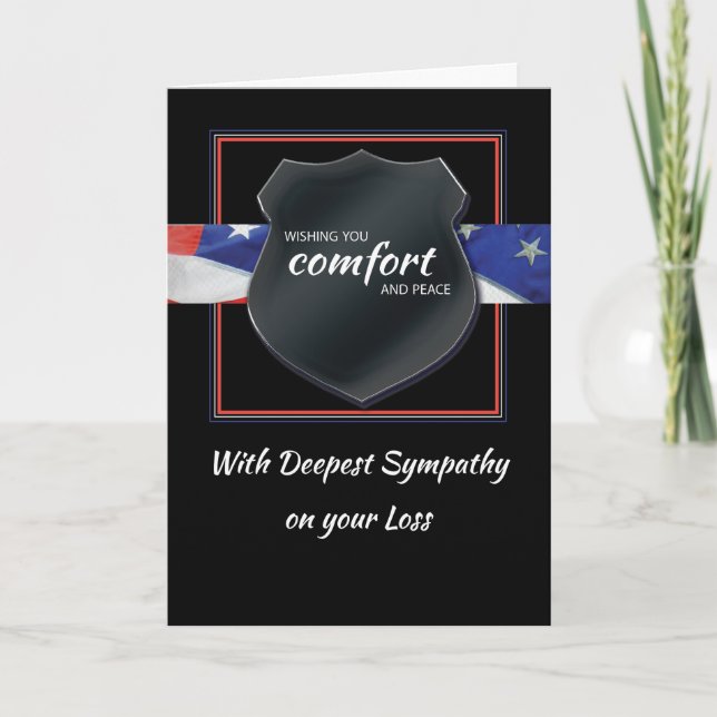 Police Law Enforcement Sympathy Black Badge Card (Front)