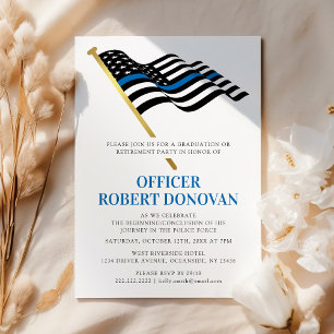 Police Law Enforcement Thin Blue Line Invitation