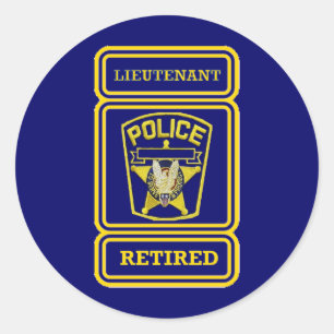 Police Lieutenant Retired Badge Classic Round Sticker