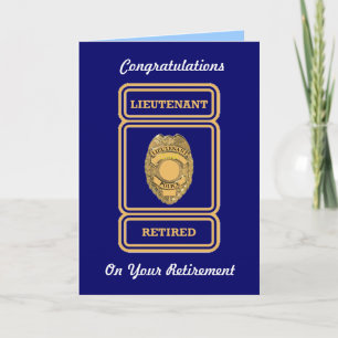 Police Lieutenant Retirement Card