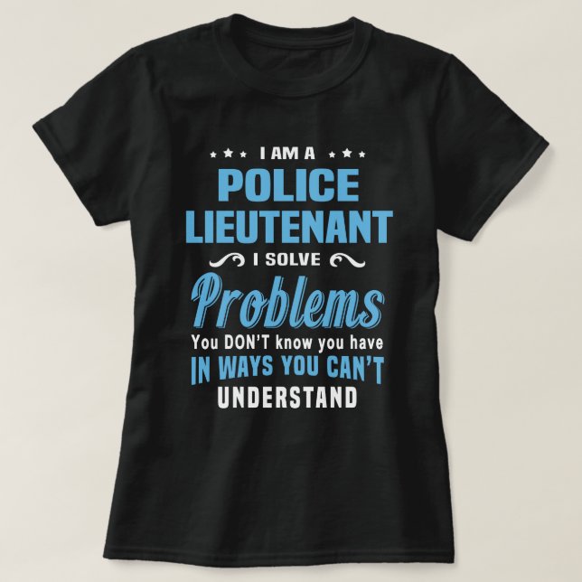 Police Lieutenant T-Shirt (Design Front)