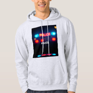 Police Lights – Flashing Emergency Night Design Hoodie