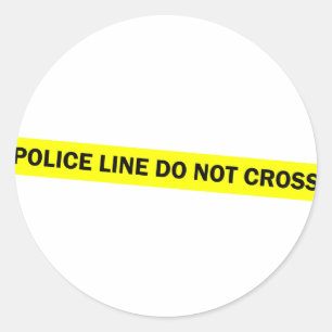 police line do not cross classic round sticker