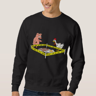 Police Line Do Not Cross Pig And Chicken Funny Foo Sweatshirt