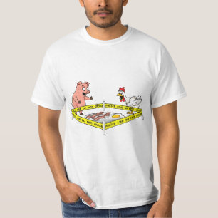 Police Line Do Not Cross Pig And Chicken Funny Foo T-Shirt