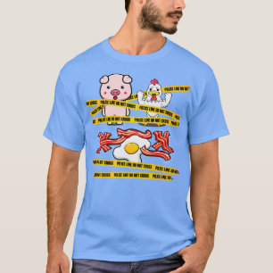 Police Line Do Not Cross Pig And Chicken Meat Love T-Shirt