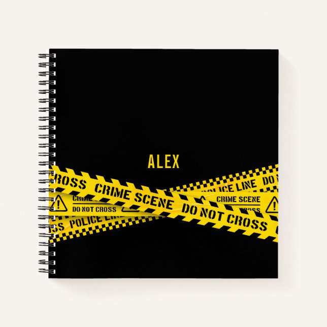 Police line yellow crime scene do not cross notebook (Front)