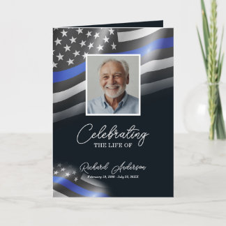 Police Memorial Bifold Funeral Program Card