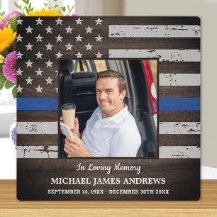 Police Memorial In Loving Memory Thin Blue Line Plaque