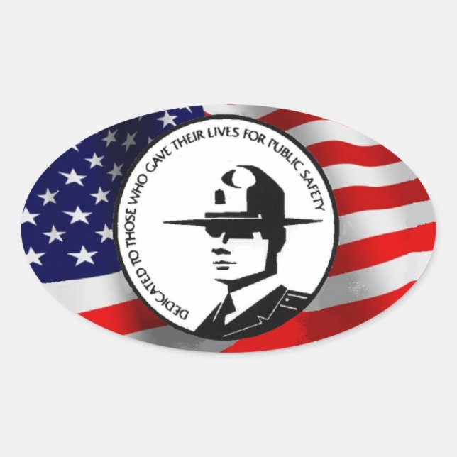 POLICE MEMORIAL OVAL STICKER (Front)