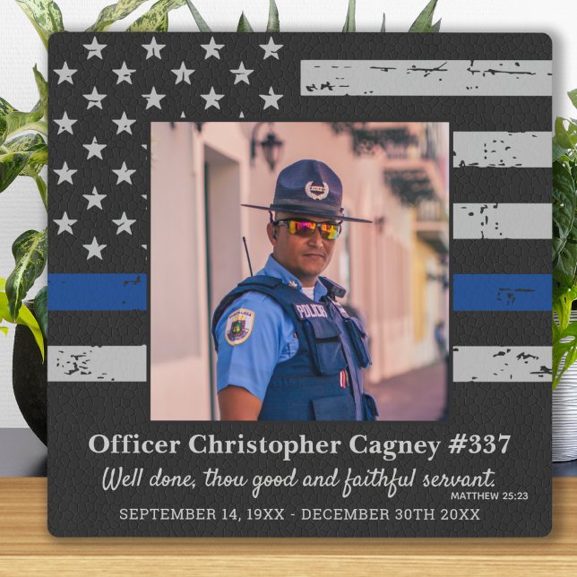 Police Memorial Thin Blue Line Plaque (Creator Uploaded)