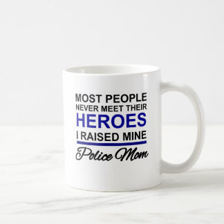 POLICE MOM -  RAISED MY HERO COFFEE MUG