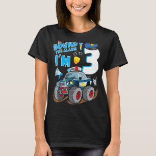 Police Monster Car 3rd Birthday Boy Cop Policeman  T-Shirt