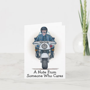 Police Motorcycle Note Card