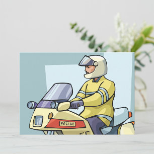 Police Motorcycle Officer Law Enforcement Invitation