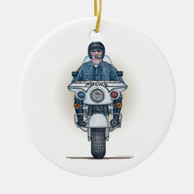 Police Motorcycle Ornament (Front)