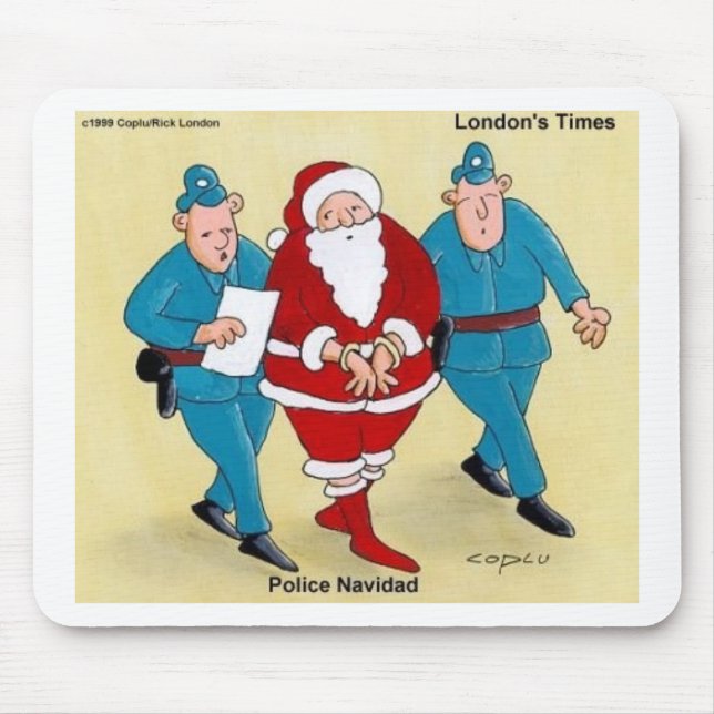 Police Navidad Funny Christmas Gifts & Tees Mouse Mat (Front)